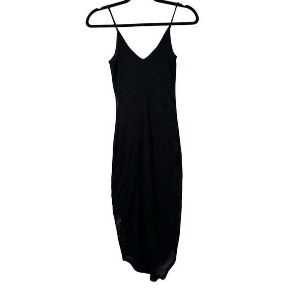 Express Ribbed Dress with Spaghetti Straps Black NWOT Xsmall - Picture 2 of 12